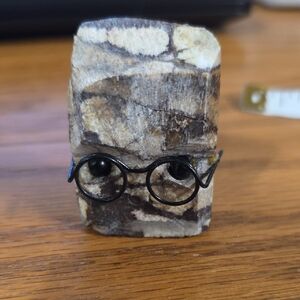 Crystal Rock Buddy Unique Stone Decor with Glasses